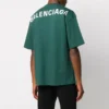 Men”s Balenciaga Logo Printing Short Sleeve Green 570805THV803230