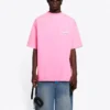 Men”s Balenciaga Logo Printing Short Sleeve Pink 641675TJVF75713