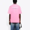 Men”s Balenciaga Logo Printing Short Sleeve Pink 641675TJVF75713