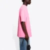 Men”s Balenciaga Logo Printing Short Sleeve Pink 641675TJVF75713
