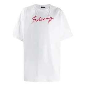 Men”s Balenciaga Logo Printing Short Sleeve White 583214TFV639783 Men”s Balenciaga Logo Printing Short Sleeve White 583214TFV639783
