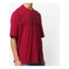 Men”s Balenciaga Logo Round Neck Short Sleeve Red 556148TDV516064