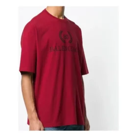 Men”s Balenciaga Logo Round Neck Short Sleeve Red 556148TDV516064 Men”s Balenciaga Logo Round Neck Short Sleeve Red 556148TDV516064