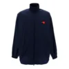 Men”s Balenciaga Logo Zipper Stand Collar Jacket Blue 622002TIO508065
