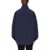 Men”s Balenciaga Logo Zipper Stand Collar Jacket Blue 622002TIO508065