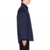 Men”s Balenciaga Logo Zipper Stand Collar Jacket Blue 622002TIO508065