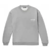 Men”s Balenciaga Micro Mark Alphabet Pattern Round Neck Pullover Gray 556147TBV141300