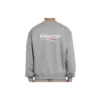 Men”s Balenciaga Micro Mark Alphabet Pattern Round Neck Pullover Gray 556147TBV141300