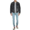 Men”s Balenciaga Micro Mark Alphabet Pattern Round Neck Pullover Gray 556147TBV141300