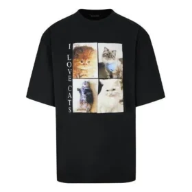 Men”s Balenciaga mid-length Round Neck Short Sleeve Black 641614TJVG81000 Men”s Balenciaga mid-length Round Neck Short Sleeve Black 641614TJVG81000