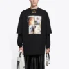 Men”s Balenciaga mid-length Round Neck Short Sleeve Black 641614TJVG81000