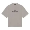 Men”s Balenciaga Mosaic Logo BB Alphabet Loose Hole Distress Short Sleeve Gray 651795TKVF58174