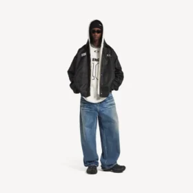 Men’s balenciaga | nba collaboration coach jacket in black