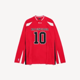 Men’s balenciaga | nba collaboration oversized long sleeve t-shirt in red/multicolor
