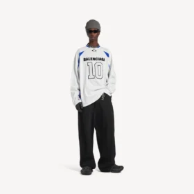 Men’s balenciaga | nba collaboration oversized long sleeve t-shirt in white/multicolor