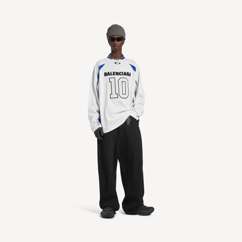 Men’s balenciaga | nba collaboration oversized long sleeve t-shirt in white/multicolor Men’s balenciaga | nba collaboration oversized long sleeve t-shirt in white/multicolor