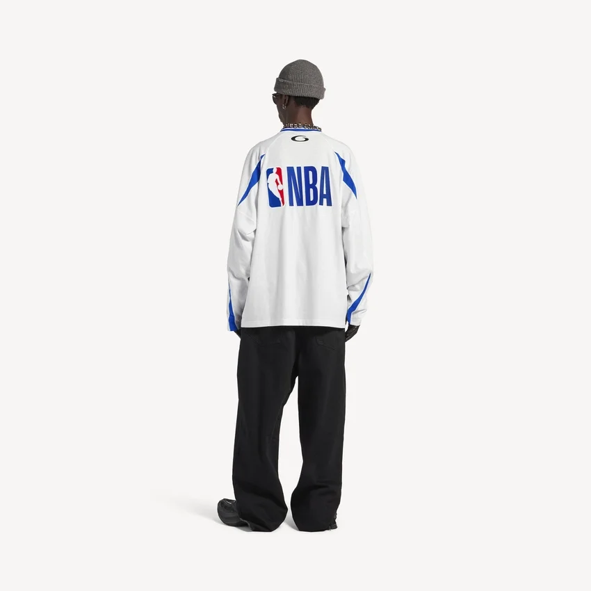 Men’s balenciaga | nba collaboration oversized long sleeve t-shirt in white/multicolor Men’s balenciaga | nba collaboration oversized long sleeve t-shirt in white/multicolor