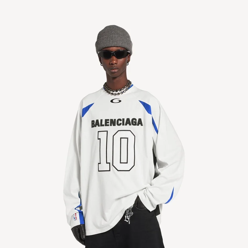 Men’s balenciaga | nba collaboration oversized long sleeve t-shirt in white/multicolor Men’s balenciaga | nba collaboration oversized long sleeve t-shirt in white/multicolor
