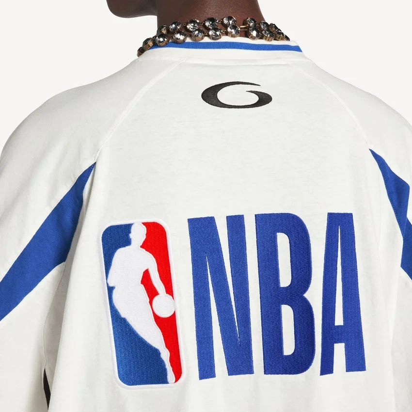 Men’s balenciaga | nba collaboration oversized long sleeve t-shirt in white/multicolor Men’s balenciaga | nba collaboration oversized long sleeve t-shirt in white/multicolor