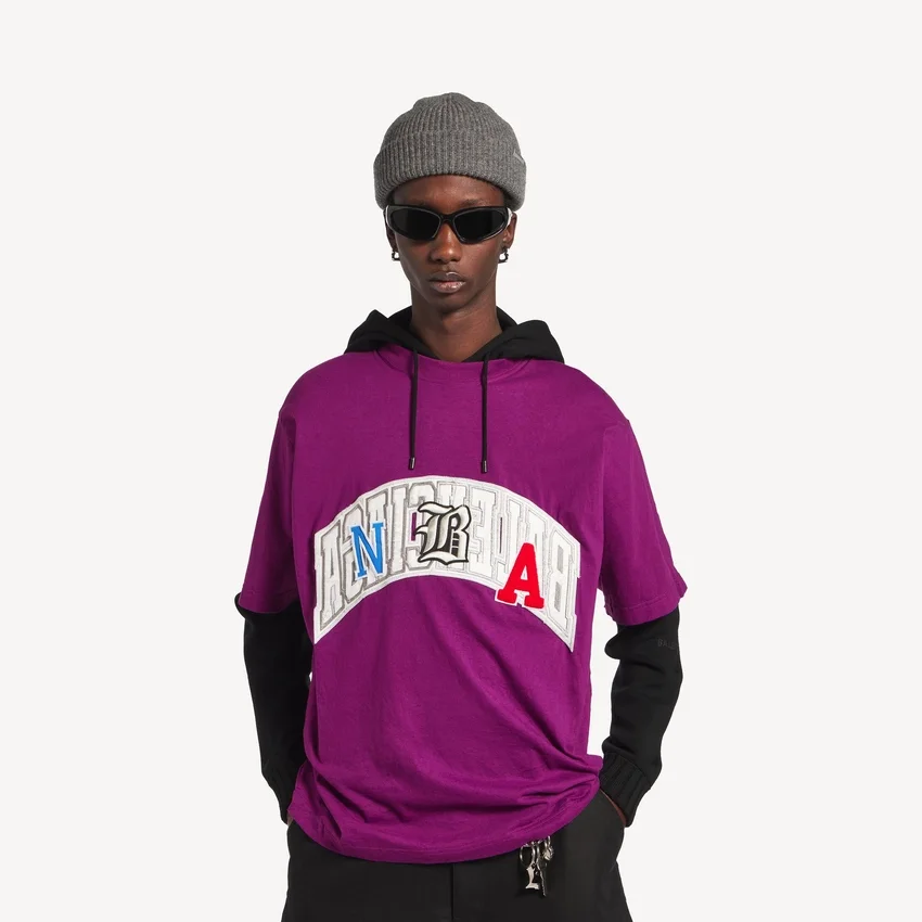 Men’s balenciaga | nba collaboration oversized t-shirt in violet Men’s balenciaga | nba collaboration oversized t-shirt in violet