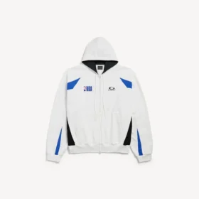 Men’s balenciaga | nba collaboration oversized zip-up hoodie in white/multicolor