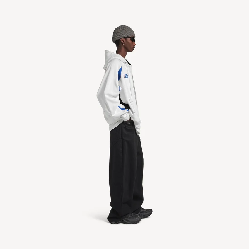 Men’s balenciaga | nba collaboration oversized zip-up hoodie in white/multicolor Men’s balenciaga | nba collaboration oversized zip-up hoodie in white/multicolor
