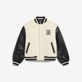 Men’s balenciaga | nba collaboration varsity jacket in ivory