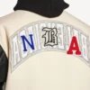 Men’s balenciaga | nba collaboration varsity jacket in ivory Men’s balenciaga | nba collaboration varsity jacket in ivory