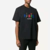 Men”s Balenciaga Paris Love Regular T-Shirt Printing Short Sleeve Black 594579TGV431000