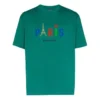 Men”s Balenciaga Paris Love Regular T-Shirt Printing Short Sleeve Green 594579TGV433640