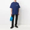 Men”s Balenciaga Political Campaign Printing Large Version Short Sleeve Navy Blue 641675TIV521195