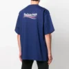 Men”s Balenciaga Political Campaign Printing Large Version Short Sleeve Navy Blue 641675TIV521195