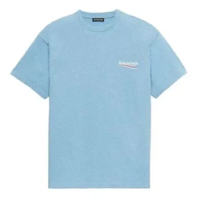 Men”s Balenciaga Political Campaign Printing Version Round Neck Short Sleeve Blue 570803TBV425840 Men”s Balenciaga Political Campaign Printing Version Round Neck Short Sleeve Blue 570803TBV425840