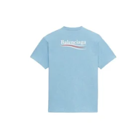 Men”s Balenciaga Political Campaign Printing Version Round Neck Short Sleeve Blue 570803TBV425840 Men”s Balenciaga Political Campaign Printing Version Round Neck Short Sleeve Blue 570803TBV425840