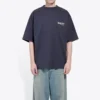 Men”s Balenciaga Political Campaign Printing Version Short Sleeve Navy Blue 570803TAV444128