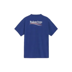 Men”s Balenciaga Political Campaign Printing Version Short Sleeve Royal blue 508203TAV444540 Men”s Balenciaga Political Campaign Printing Version Short Sleeve Royal blue 508203TAV444540