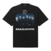 Men”s Balenciaga Rammstein Germany Band Crossover Short Sleeve Black 651795TLV511000