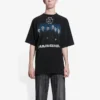 Men”s Balenciaga Rammstein Germany Band Crossover Short Sleeve Black 651795TLV511000