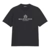 Men”s Balenciaga Retro Knit BB Paris Printing Short Sleeve Version Black 594579TGV601000