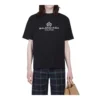 Men”s Balenciaga Retro Knit BB Paris Printing Short Sleeve Version Black 594579TGV601000