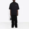 Men”s Balenciaga Retro Sports Logo Short Sleeve Black 641614TJVL41000