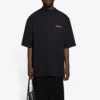 Men”s Balenciaga Retro Sports Logo Short Sleeve Black 641614TJVL41000