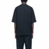 Men”s Balenciaga Retro Uniform Loose Design Short Sleeve Black 620969TIV791000