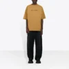 Men”s Balenciaga Round Neck Alphabet Printing Short Sleeve Khaki 620969TIV509605