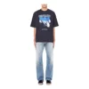 Men”s Balenciaga Speed Hunters Black Blue Band Short Sleeve Gray 541875TCV381055