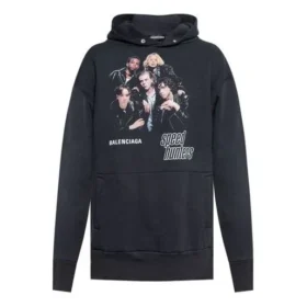 Men”s Balenciaga Speedhunters Boysband Printing hooded Long Sleeves Navy Blue 541873TCV371055