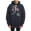 Men”s Balenciaga Speedhunters Boysband Printing hooded Long Sleeves Navy Blue 541873TCV371055