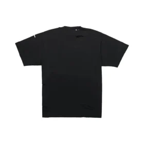 Men”s Balenciaga SS21 Alphabet Printing Pattern Hole Round Neck Short Sleeve Black 651795TKVB81070 Men”s Balenciaga SS21 Alphabet Printing Pattern Hole Round Neck Short Sleeve Black 651795TKVB81070