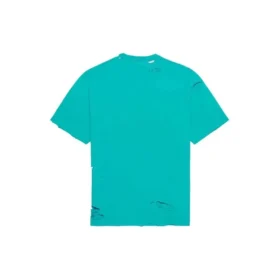 Men”s Balenciaga SS21 Alphabet Printing Pattern Hole Round Neck Short Sleeve Green 651795TKVB84661 Men”s Balenciaga SS21 Alphabet Printing Pattern Hole Round Neck Short Sleeve Green 651795TKVB84661