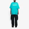 Men”s Balenciaga SS21 Alphabet Printing Pattern Hole Round Neck Short Sleeve Green 651795TKVB84661